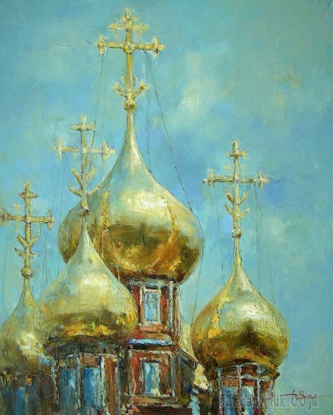 Купола и ласточки Успенский собор Троице-Сергиевой Лавры