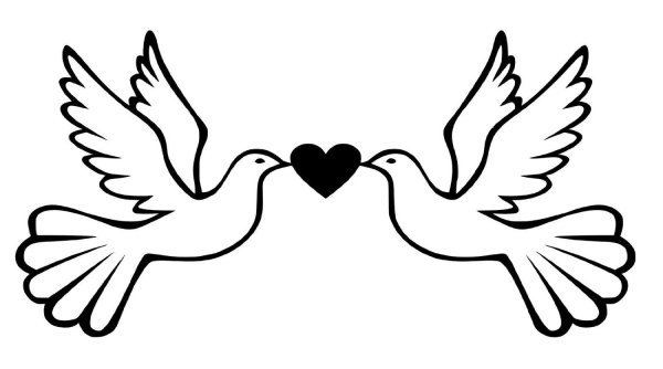 Голубки на свадьбу трафарет