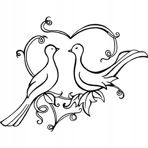 Свадебные голуби трафарет