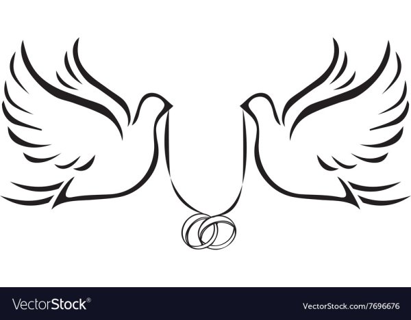 Голуби на свадьбу трафарет