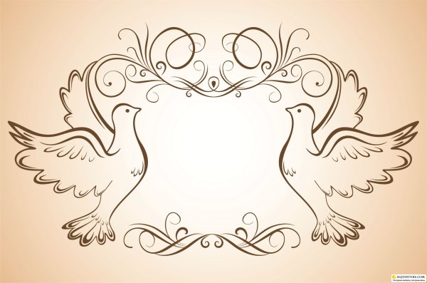 Голубки на свадьбу трафарет