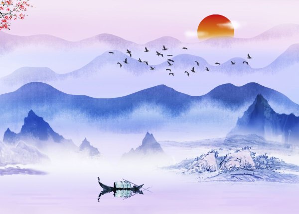 Японская живопись Хокусай туман