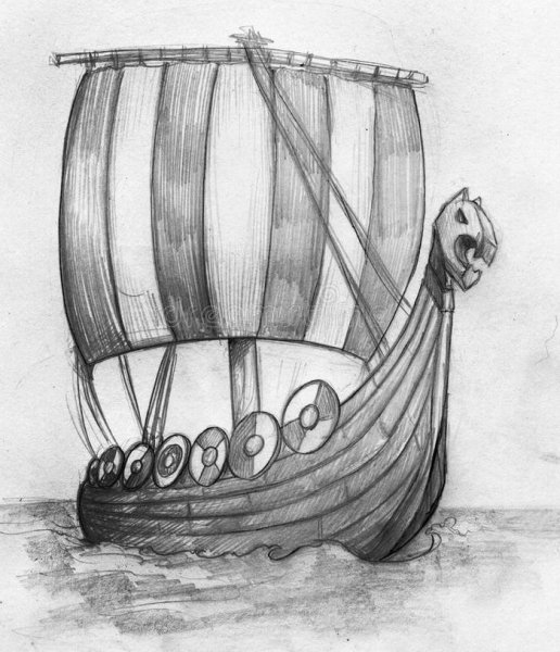 Ладья дракар эскиз