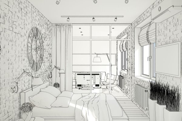 Комната подростка в перспективе