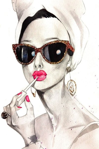 Fashion illustration Одри Хепберн