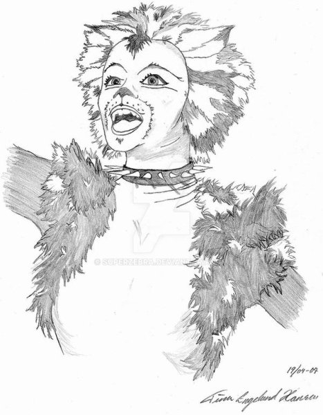 Рисунок кошки Гризабеллы