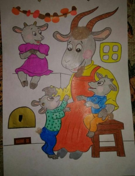 Волк и семеро козлят рисунок