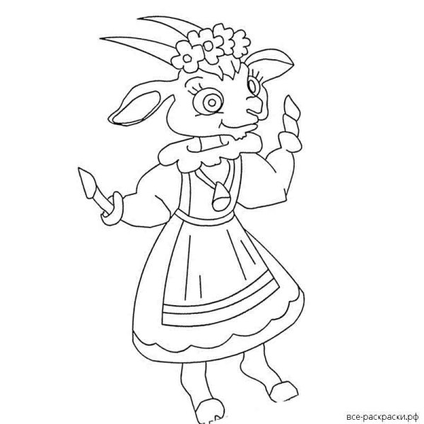 Сказка волк и семеро козлят раскраска