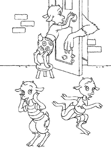 Рисунок о волк и семеро козля