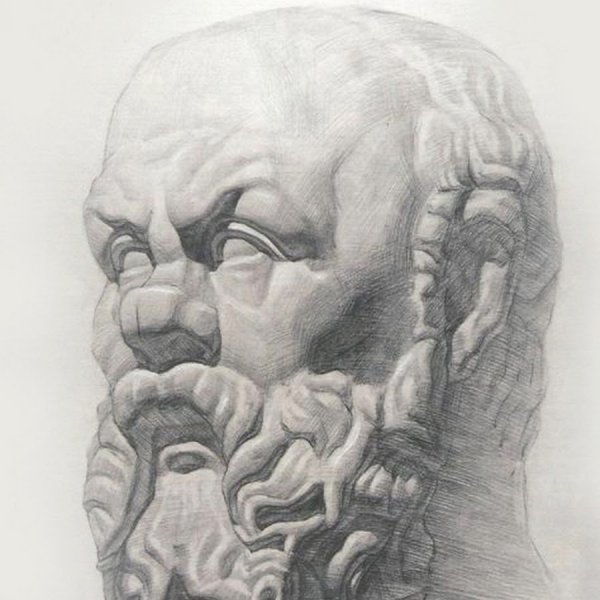 Сократ голова гипсовая МАРХИ