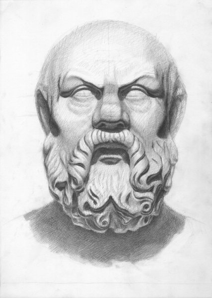 Сократ голова гипсовая МАРХИ