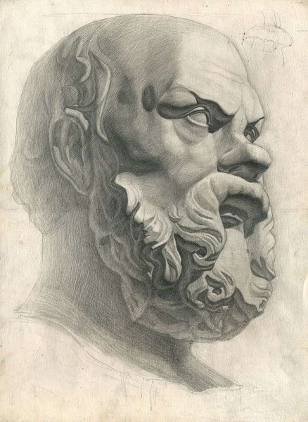 Сократ бюст рисунок