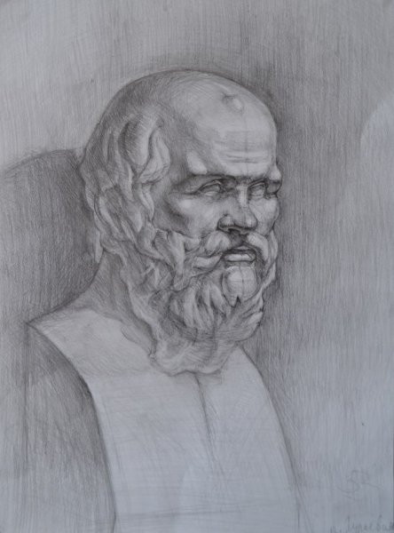 Сократ голова гипсовая МАРХИ