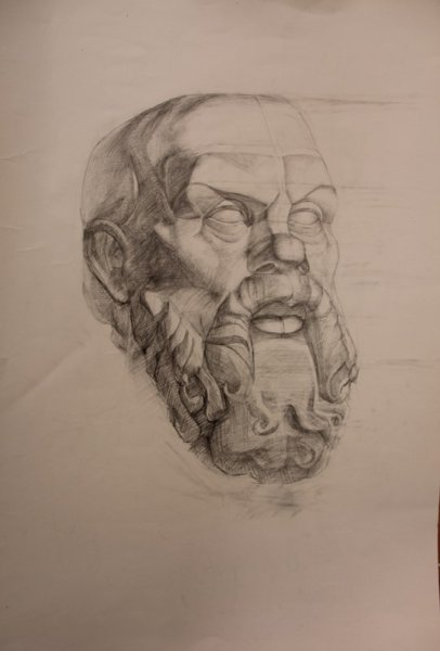 Сократ голова гипсовая МАРХИ