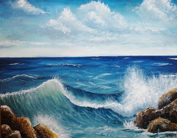 Атлантический океан шторм живопись