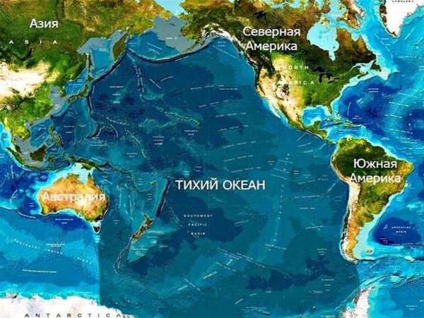 Тихий океан на карте мира