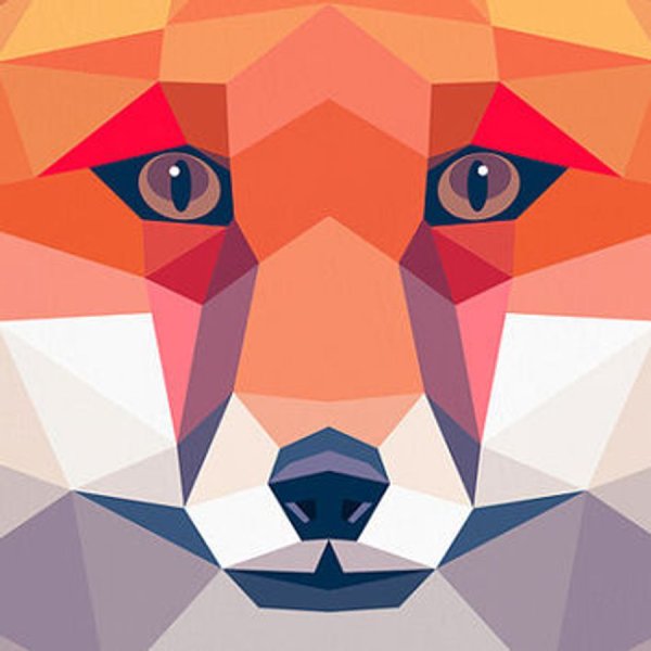 Геометрическая лиса цветная.