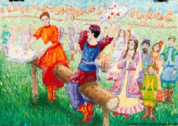 Сабантуй рисунки детей