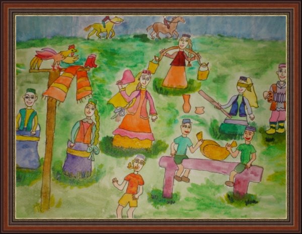 Сабантуй Башкирский праздник рисунок
