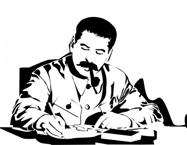 Сталин черно белый