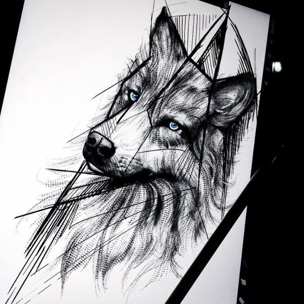 Волна тату эскиз