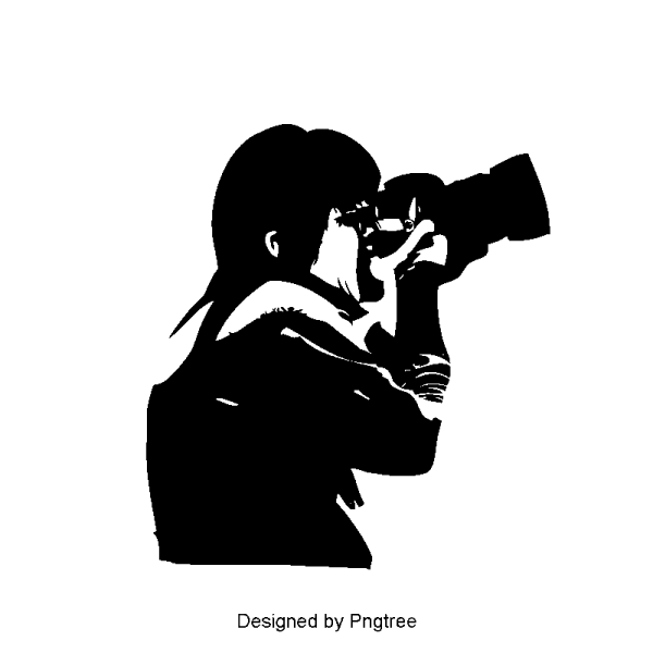 Силуэт фотографа с фотоаппаратом