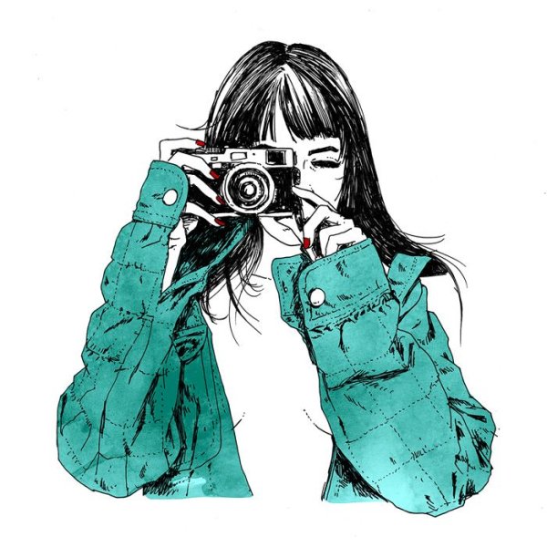 Девушка с фотоаппаратом иллюстрация