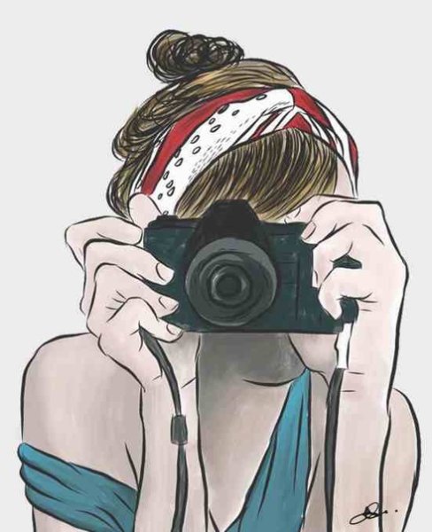 Девушка с фотоаппаратом иллюстрация