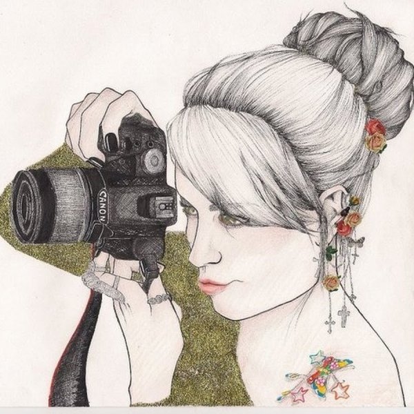 Девушка фотограф иллюстрация