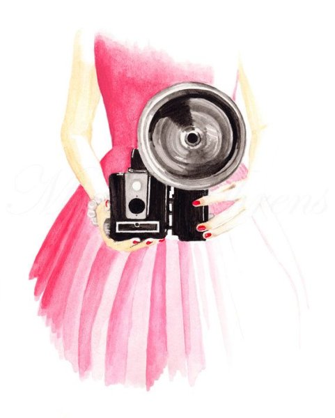 Фотоаппарат акварель