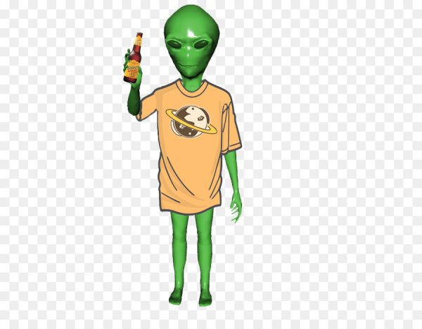 Инопланетянин на белом фоне
