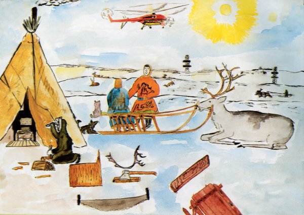 Чум Ханты и манси рисунок
