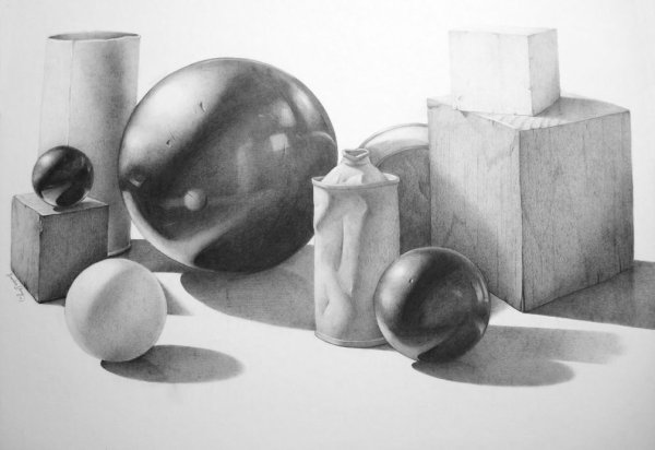 Тональный рисунок натюрморта