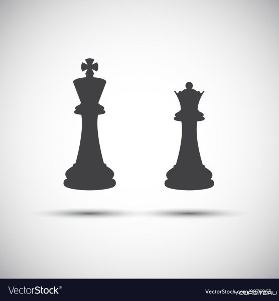 Шахматы Король и Королева вектор