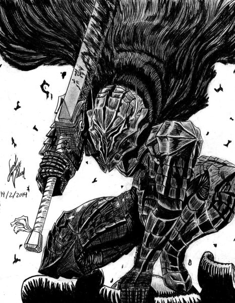 Гатс Берсерк скетч