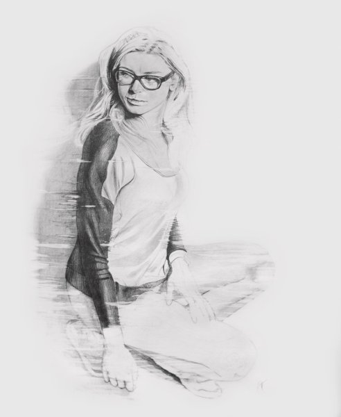 Рисунок карандашом девушка в джинсах
