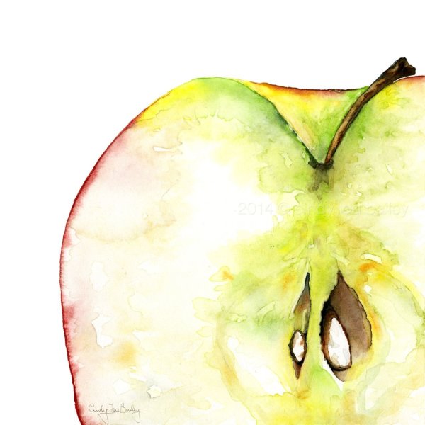 Акварельное яблоко