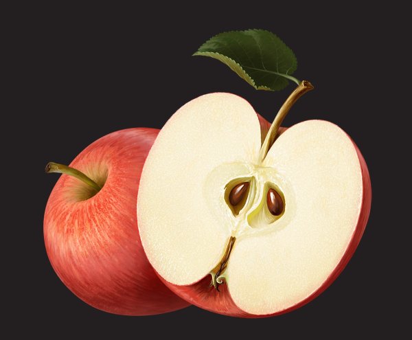 Яблоко в разрезе