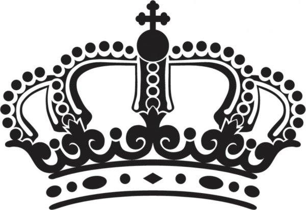 Царская корона черно белая