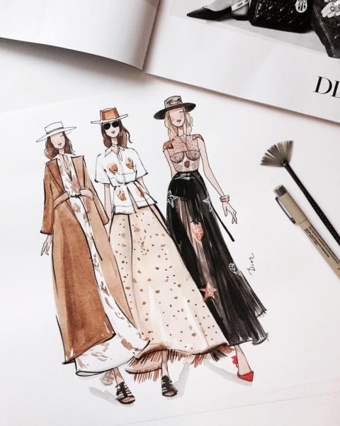 Романтический стиль эскиз