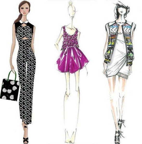 Эскизы одежды дизайнеров