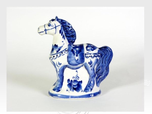 Гжельская роспись лошадка