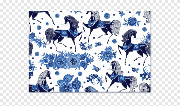 Гжельская лошадка рисунок