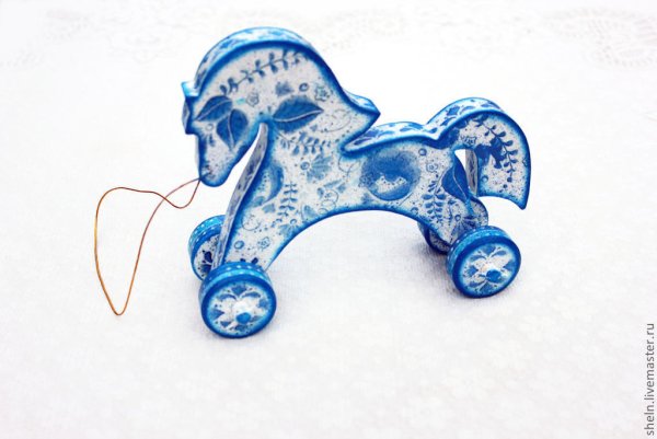 Гжель роспись лошадка