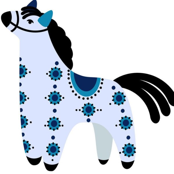 Дымковская лошадка на прозрачном фоне