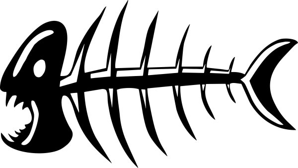 Тату кости рыбы