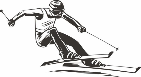 Лыжник рисунок