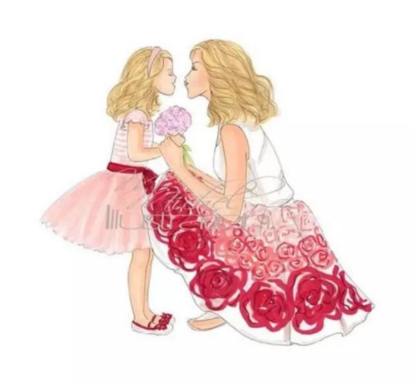 Мама с дочкой иллюстрация