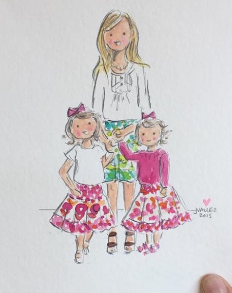 Рисунок мама сldevz дочками