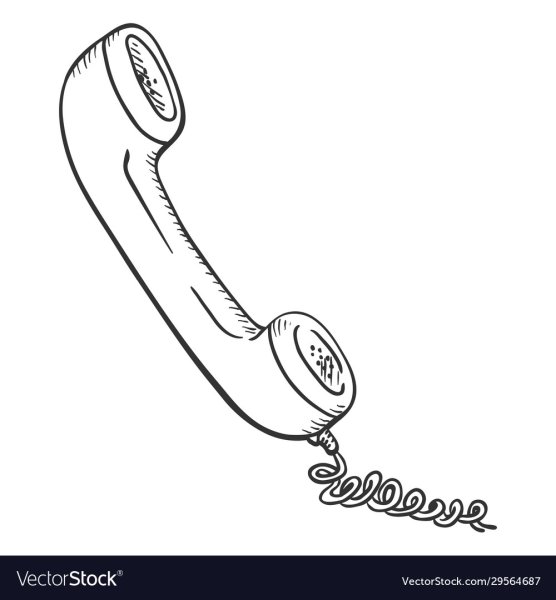 Телефонная трубка с проводом вектор